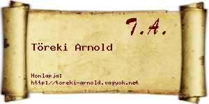 Töreki Arnold névjegykártya
